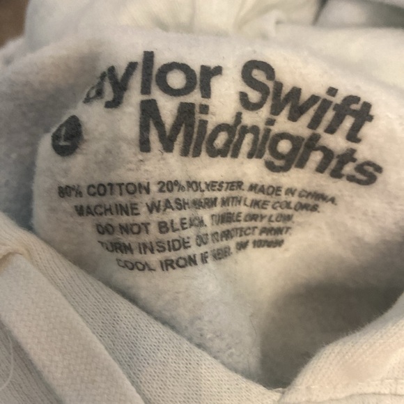 Taylor Swift Midnights Blue Tie Dye Hoodie Sz L - Picture 3 of 4
